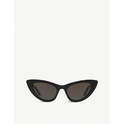 Saint Laurent Sl213 New Wave Lily Acetate Cat-eye Sunglasses In Black