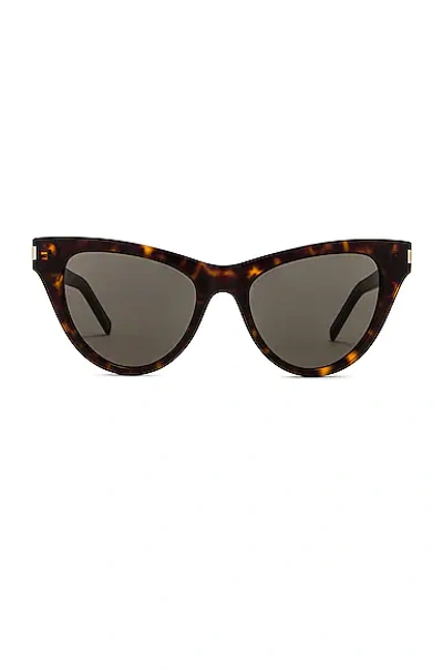 Saint Laurent Cat Eye Sunglasses In Brown