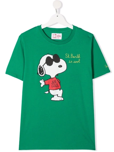 Mc2 Saint Barth Teen Graphic-print Short-sleeved T-shirt In Green