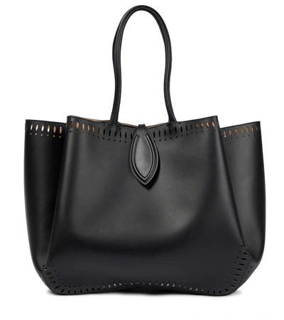 Alaïa Angele 32 Leather Tote In Noir