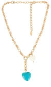Ettika Turquoise Heart Lariat Necklace In Gold
