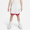 Nike Dri-fit Elite Big Kids' Basketball Shorts In White/university Red