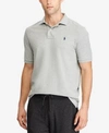 Polo Ralph Lauren Weathered Mesh Custom Slim Fit Polo Shirt In Andover Heather