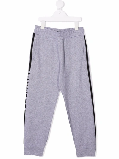 Balmain Teen Logo-print Track Pants In Grey