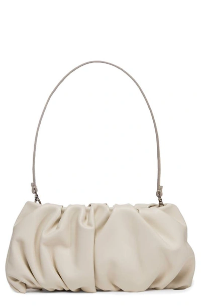 Staud Bean Leather Clutch In Cream