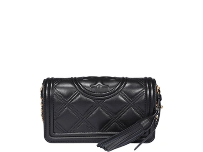 Tory Burch Fleming Quilted Shoulder Bag In Black