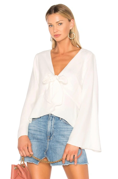 Animale Bell Sleeve Blouse In White