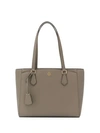 Tory Burch Logo Plaque Tote In Neutrals