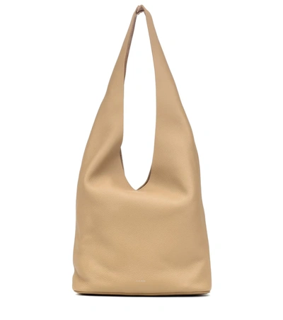 The Row Bindle Three Leather Tote In Light Cuir