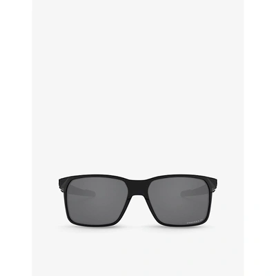 Oakley Oo9460-0559 Portal Square-frame Acetate Sunglasses In Black