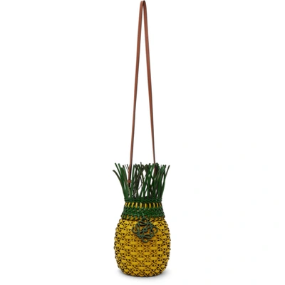 Loewe Yellow & Green Pineapple Bag In 8104 Yellow/green