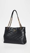 Tory Burch Kira Chevron Tote Bag In Black