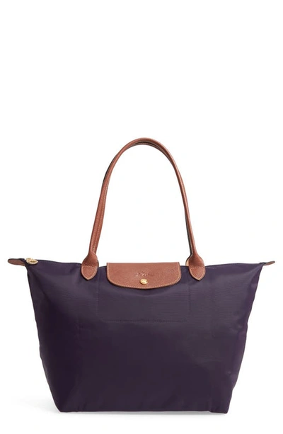 Longchamp Large Le Pliage Tote In Bilberry