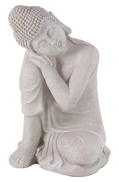 Willow Row Grey Magnesium Oxide Buddha Garden Sculpture