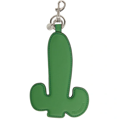 Jw Anderson Cactus Logo-debossed Keyring In Green
