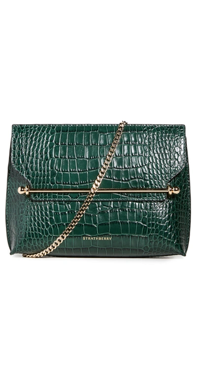 Strathberry East/west Stylist Leather Crossbody Bag In Green