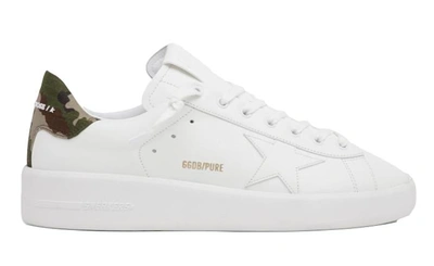 Golden Goose Sneakers In White Green Camouflage