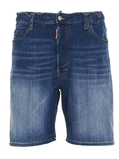 Dsquared2 Washed Denim Shorts In Blue