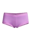 Hanky Panky Dream Lace Trim Modal Boyshorts In Berry Pie