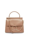Chloé Small Faye Leather Top Handle Bag In Desert Taupe