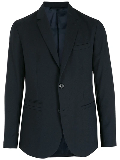Armani Exchange Knitted Blazer Jacket In Blue