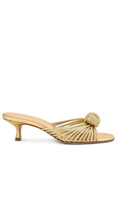 Larroude Women's Valerie Slip On Embellished Kitten Heel Sandals In Gold