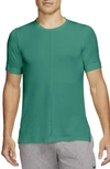Nike Slim-fit Dri-fit Yoga T-shirt In Neptune Green/ Black