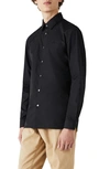 Lacoste Men's Slim Fit Stretch Poplin Shirt - 17 - 43 In Black