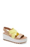 Sorel Cameron Flatform Slingback Sandal In Honest Beige