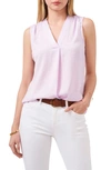Vince Camuto V-neck Sleeveless Rumpled Satin Blouse In Corsage Pink