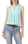 Vince Camuto Rumpled Satin Blouse In Crystal Lake