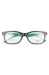 Ray Ban 53mm Square Optical Glasses In Black Green/ Clear