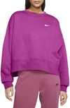 Nike Sportswear Crewneck Sweatshirt In Active Fuchsia/white
