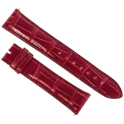 Hadley Roma 21 Mm Shiny Red Alligator Leather Strap
