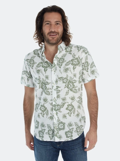 Px Kyle Seer Sucker Printed Shirt In Green