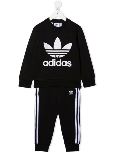 Adidas Originals Kids' Logo-print Tracksuit Set In Black