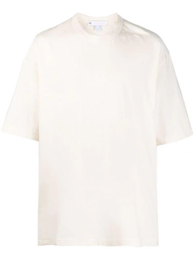 Y-3 Beige Raw Jersey Graphic Floral T-shirt In Neutrals