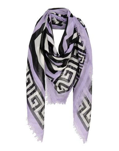 Versace Square Scarves In Lilac