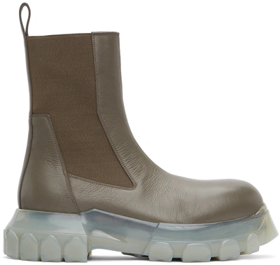 Rick Owens Grey Beetle Bozo Tractor Boots