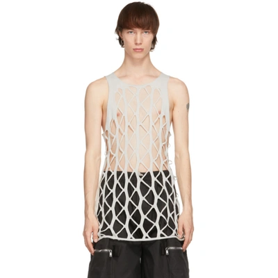 Rick Owens Taupe Net Tank Top In 61 Oyster