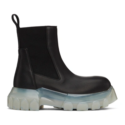 Rick Owens Black Beetle Bozo Tractor Boots In 90 Black