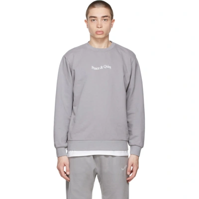 Museum Of Peace And Quiet Grey Word Mark Sweatshirt In Charcoal