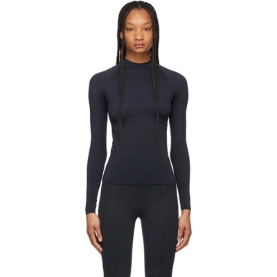 Norba Black Velour Long Sleeve Sport Top