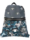 Kenzo Eye Patch Drawstring Backpack - Multicolour