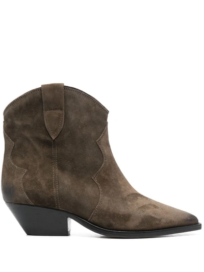 Isabel Marant Ankle Boots In Khaki