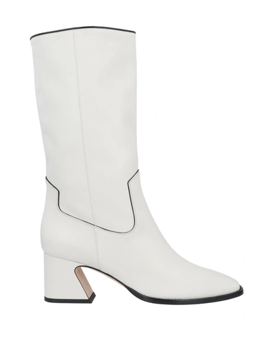 Alberta Ferretti Knee Boots In White