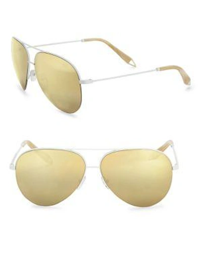 Victoria Beckham Classic Victoria 62mm Mirrored Aviator Sunglasses In Gold