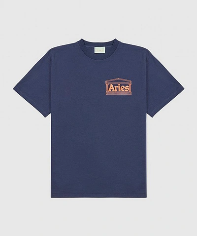 Aries Classic Temple T-shirt In Blue