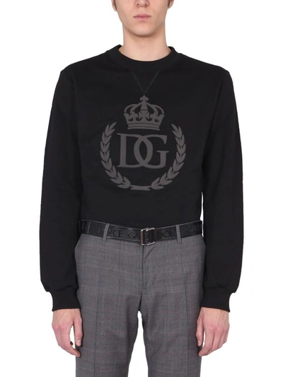 Dolce & Gabbana Crew Neck Sweatshirt In Black