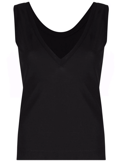 Zanone Maglia Scollo A V In Black